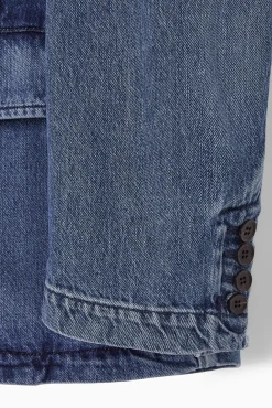 Fashion COS JEDNORZĘDOWA MARYNARKA DŻINSOWA