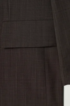 Fashion COS JEDNORZĘDOWA MARYNARKA Z CIENKIEJ WEŁNY | Czekoladowy