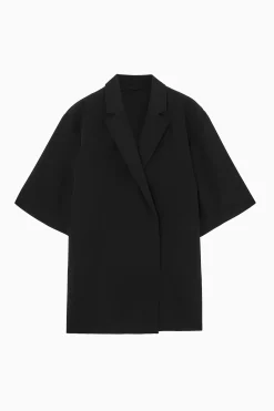 New COS JEDWABNA MARYNARKA Z KRÓTKIM RĘKAWEM – REGULAR FIT