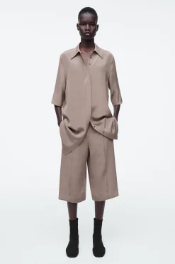 New COS JEDWABNE SPODNIE CAPRI