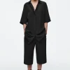 New COS JEDWABNE SPODNIE CAPRI