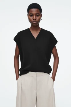 Fashion COS KAMIZELKA Z DWUSTRONNEJ DZIANINY Z WEŁNĄ