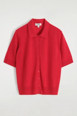 Discount COS KARDIGAN À LA KOSZULKA POLO Z WEŁNĄ MERINO