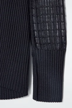 Outlet COS KARDIGAN W PRĄŻKI Z DZIANINĄ Z KORONKOWYM ŚCIEGIEM