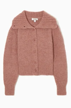 Fashion COS KARDIGAN Z ROZWARTYM KOŁNIERZEM Z WEŁNĄ Z ALPAKI