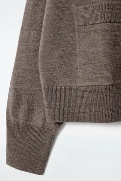 Discount COS KARDIGAN Z WEŁNY MERYNOSOWEJ Z OKRĄGŁYM DEKOLTEM