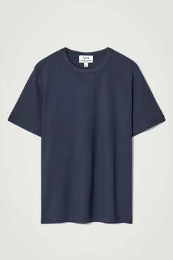 Best COS KLASYCZNY T-SHIRT ZE SZCZOTKOWANEJ BAWEŁNY Granatowy