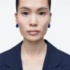 Fashion COS KOLCZYKI ZE SZKŁA W KSZTAŁCIE KROPEL – MODEL MINI Kobaltowy