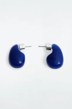 Fashion COS KOLCZYKI ZE SZKŁA W KSZTAŁCIE KROPEL – MODEL MINI Kobaltowy