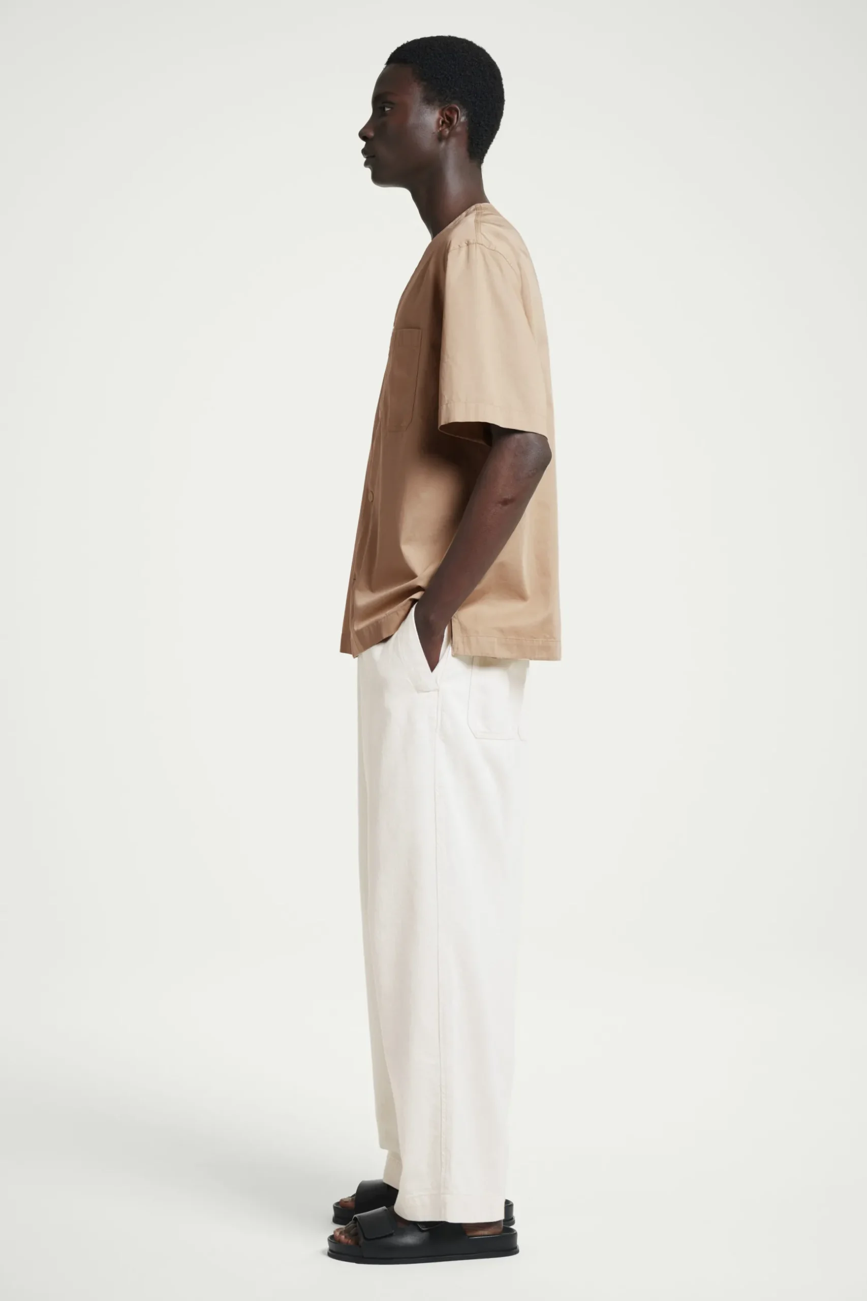Sale COS KOSZULA BEZ KOŁNIERZYKA – RELAXED FIT