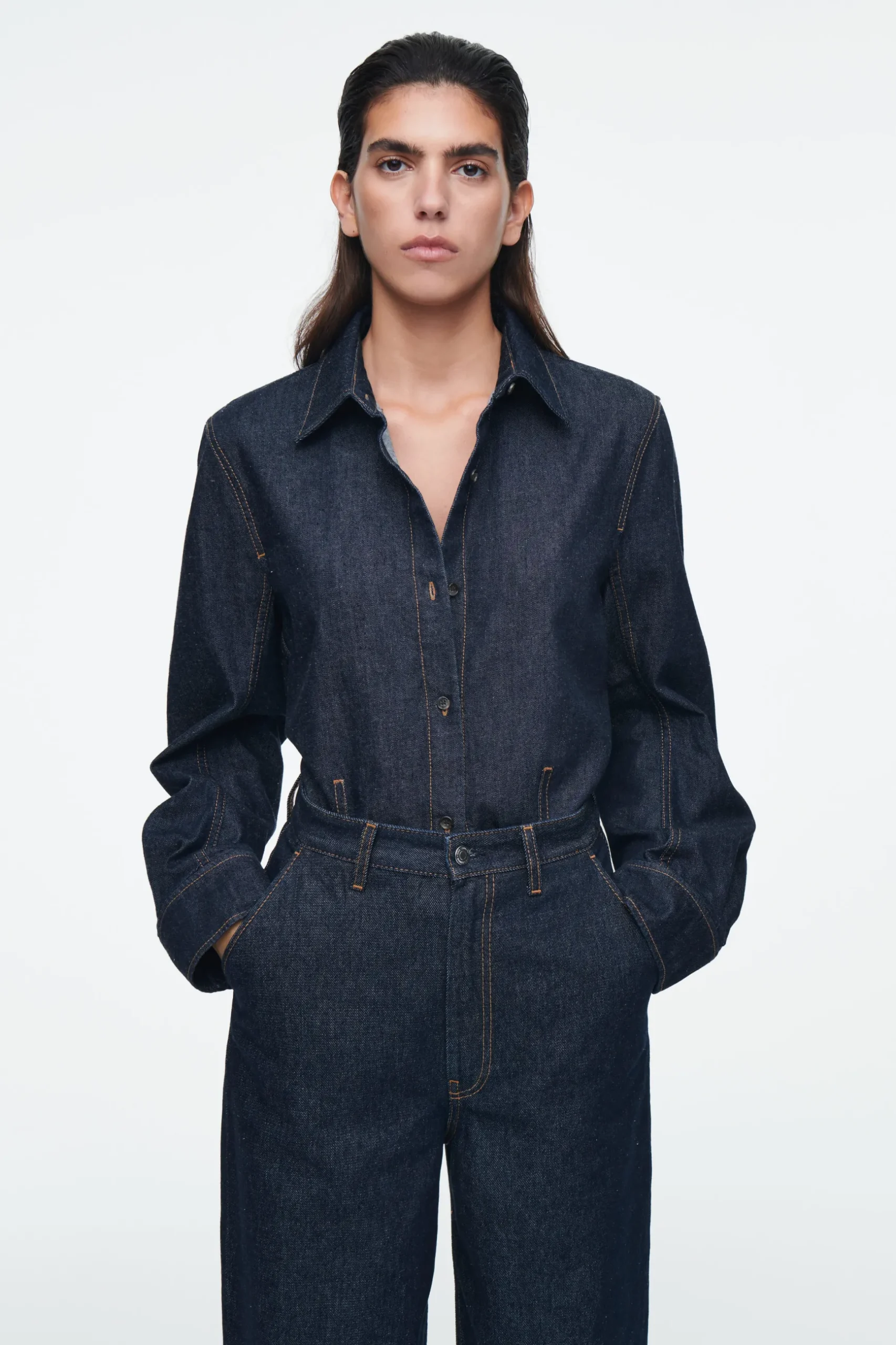 Outlet COS KOSZULA DŻINSOWA OVERSIZE