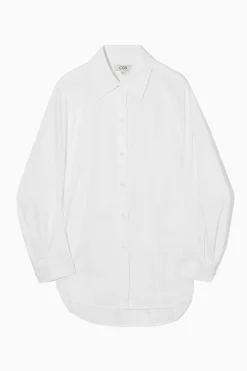 Online COS KOSZULA OVERSIZE Z MIESZANKI ZAWIERAJĄCEJ BAWEŁNĘ
