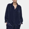 Discount COS KOSZULA Z AKSAMITU Z JEDWABIEM – RELAXED FIT
