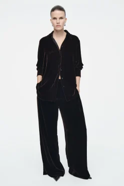 Online COS KOSZULA Z AKSAMITU Z JEDWABIEM – RELAXED FIT