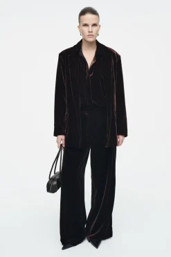 Online COS KOSZULA Z AKSAMITU Z JEDWABIEM – RELAXED FIT