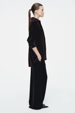 Online COS KOSZULA Z AKSAMITU Z JEDWABIEM – RELAXED FIT