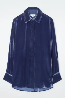 Discount COS KOSZULA Z AKSAMITU Z JEDWABIEM – RELAXED FIT