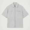 New COS KOSZULA Z BAWEŁNY SEERSUCKER – RELAXED FIT