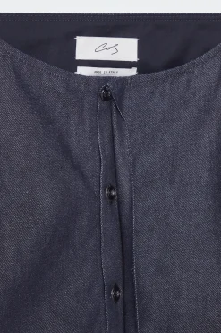 Fashion COS KOSZULA Z SUROWEGO DENIMU Z PROSTYM DEKOLTEM