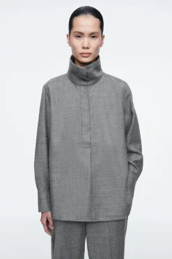 Discount COS KOSZULA Z WEŁNIANEJ FLANELI – RELAXED FIT