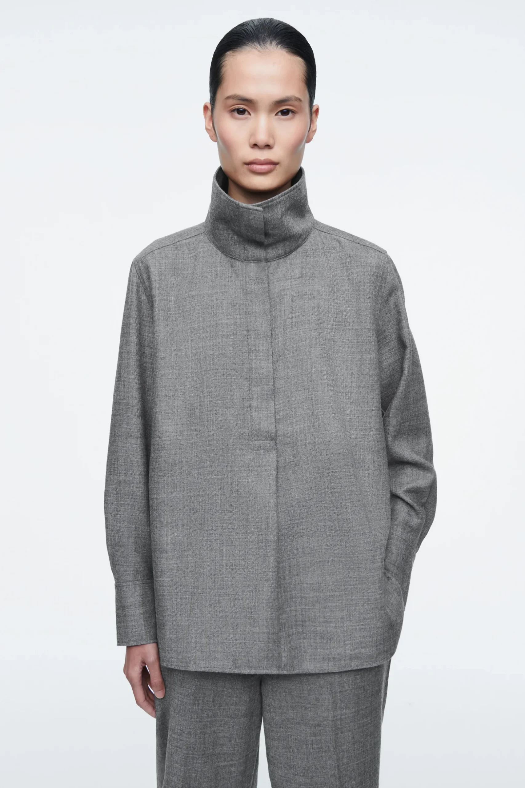 Discount COS KOSZULA Z WEŁNIANEJ FLANELI – RELAXED FIT