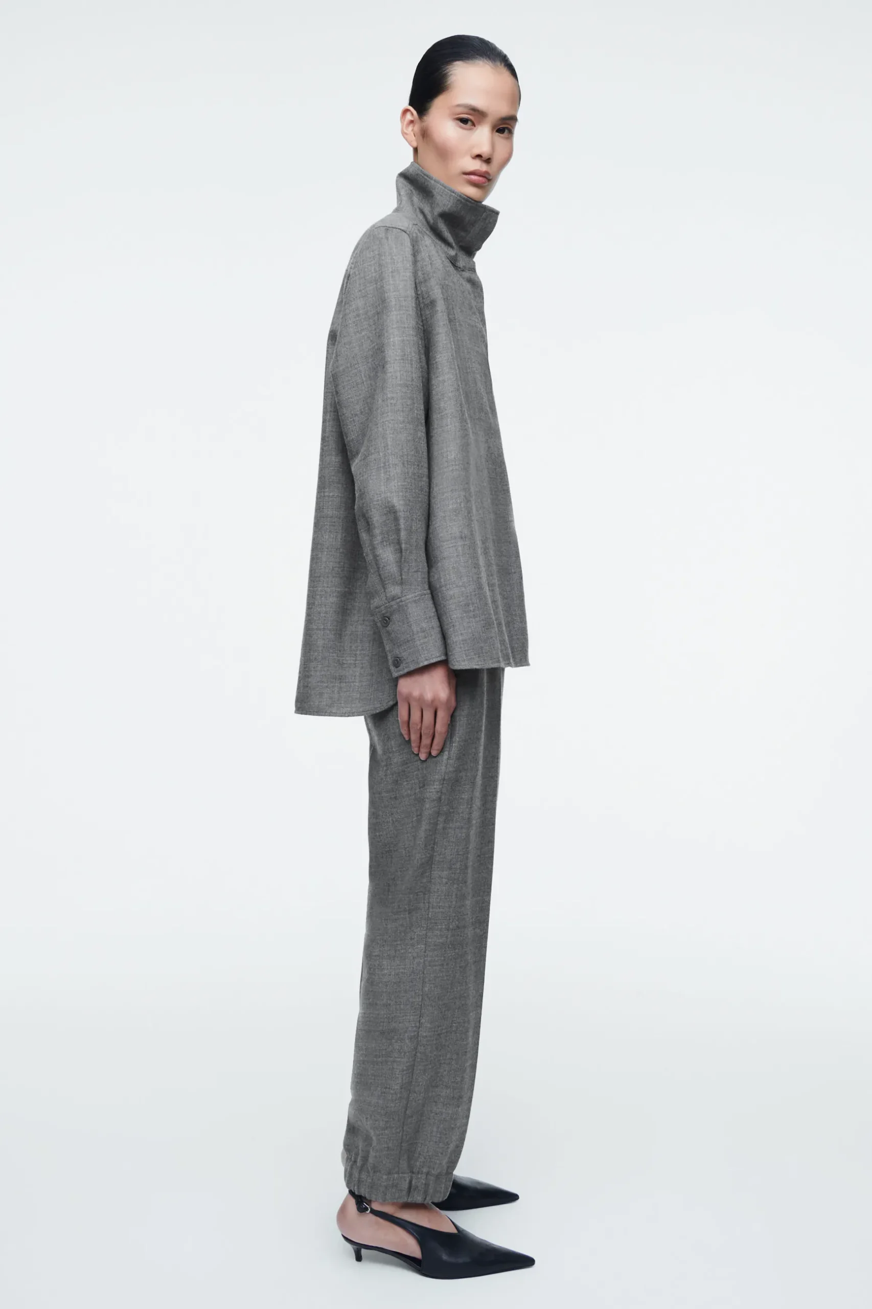 Discount COS KOSZULA Z WEŁNIANEJ FLANELI – RELAXED FIT