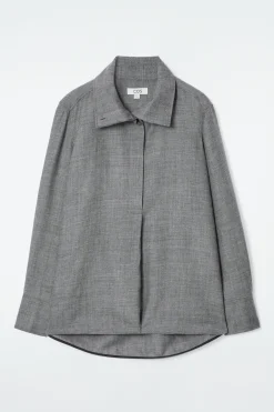 Discount COS KOSZULA Z WEŁNIANEJ FLANELI – RELAXED FIT