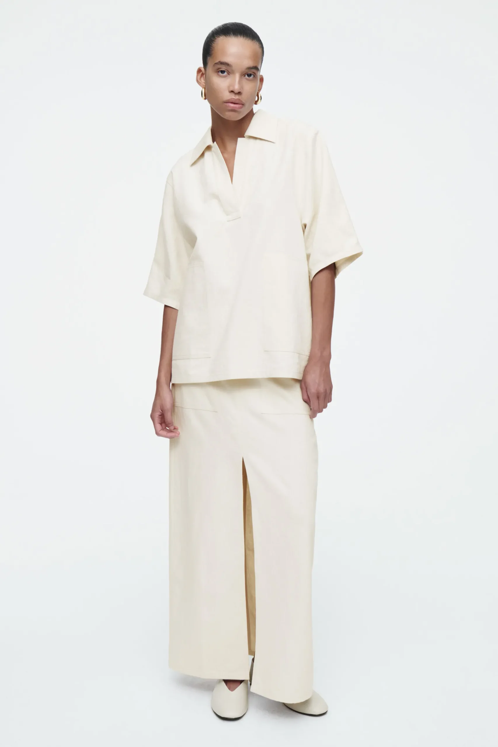 Clearance COS KOSZULKA POLO OVERSIZE Z LNEM