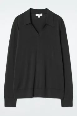 New COS KOSZULKA POLO Z MIESZANKI JEDWABIU I BAWEŁNY