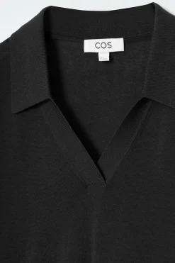 New COS KOSZULKA POLO Z MIESZANKI JEDWABIU I BAWEŁNY