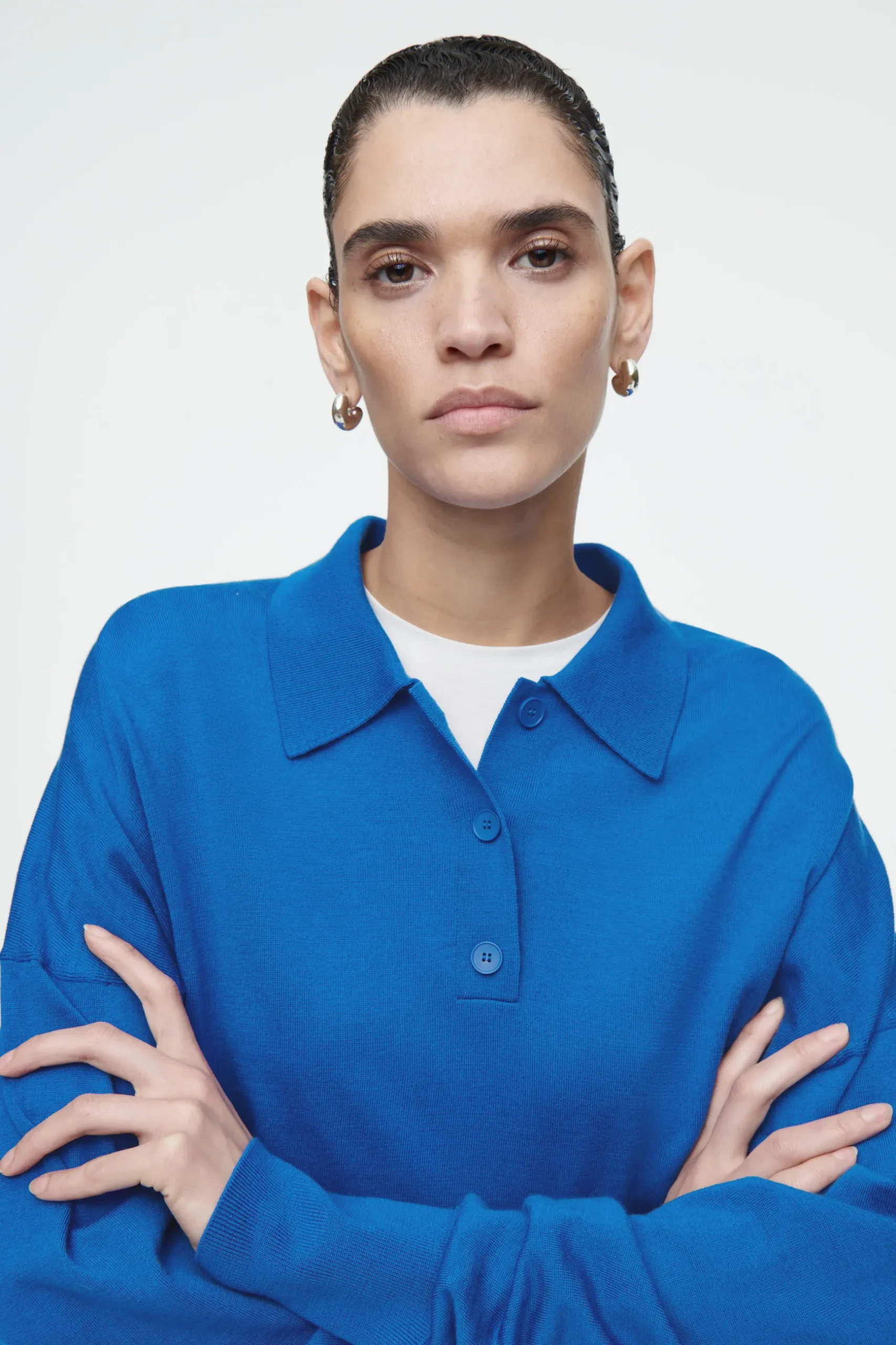 Discount COS KOSZULKA POLO Z WEŁNY MERINO