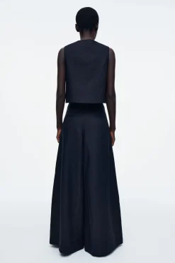 Fashion COS KRÓTKA KAMIZELKA Z LNU