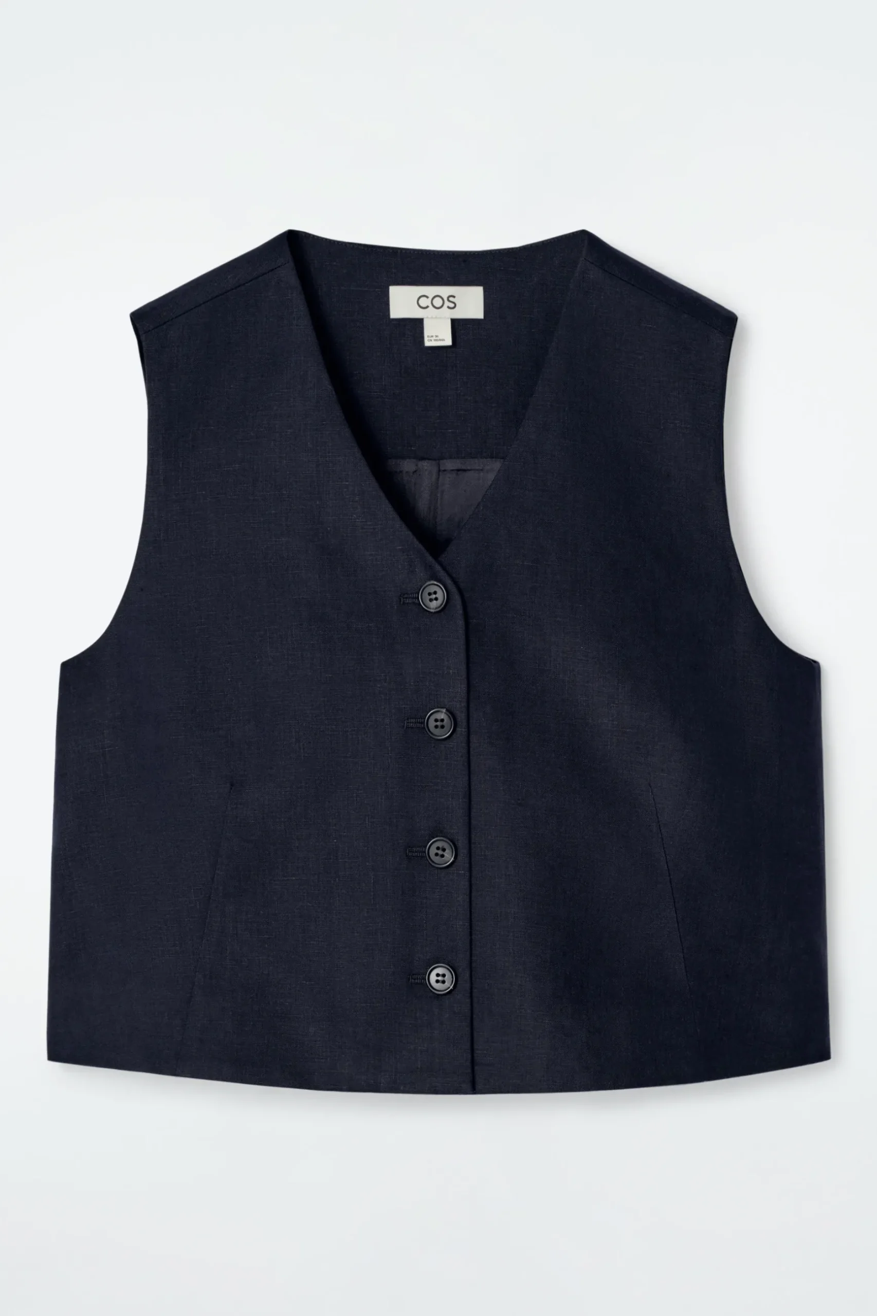 Fashion COS KRÓTKA KAMIZELKA Z LNU