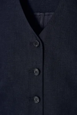 Fashion COS KRÓTKA KAMIZELKA Z LNU