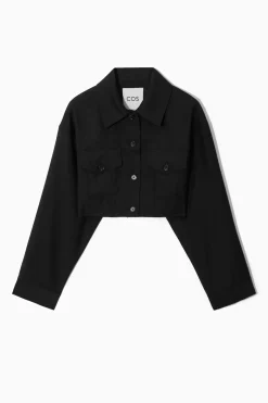 Sale COS KRÓTKA OVERSIZE'OWA KOSZULA WIERZCHNIA Z WEŁNY