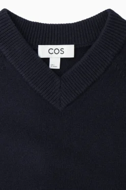 Best COS KRÓTKI WEŁNIANY SWETER Z DEKOLTEM W SEREK
