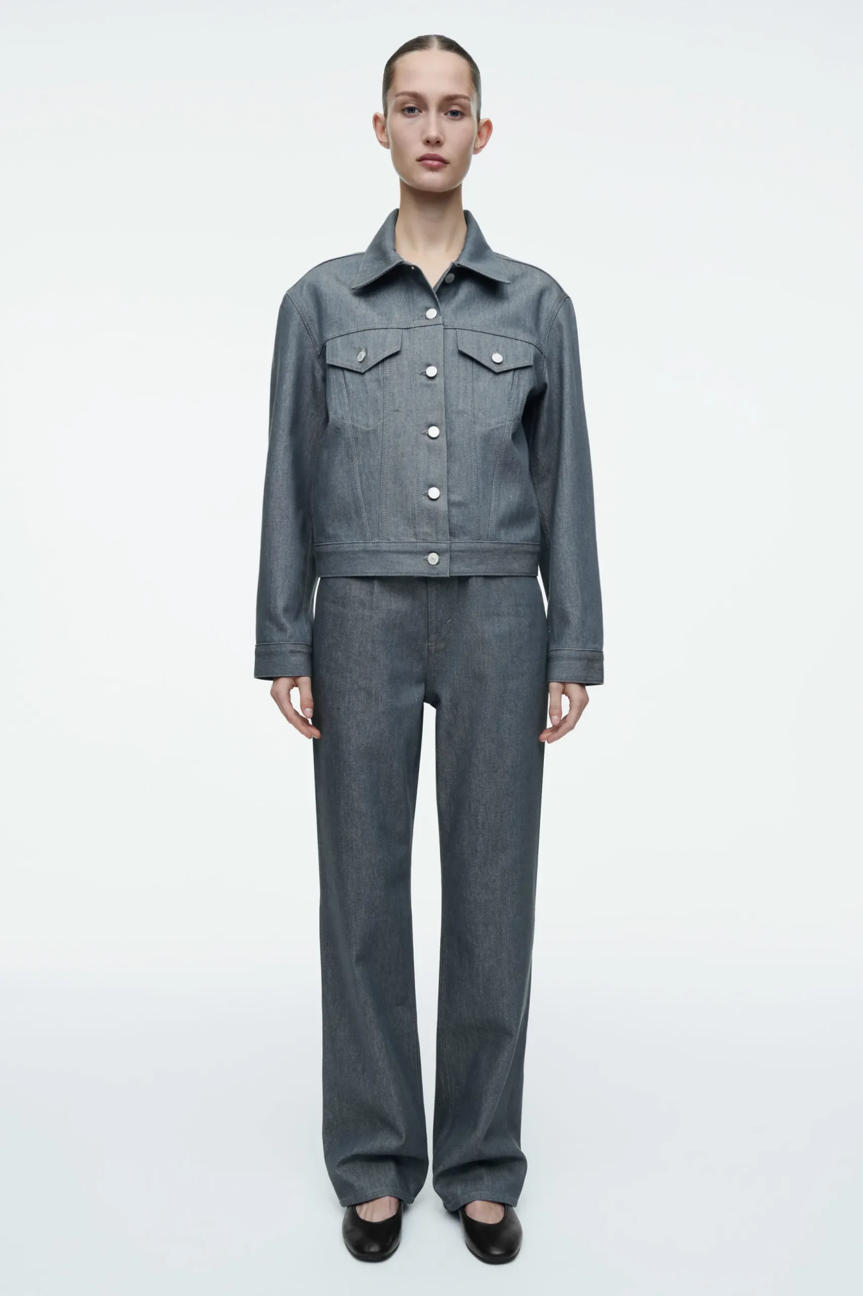 New COS KURTKA OVERSIZE Z SUROWEGO JEANSU
