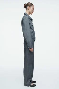 New COS KURTKA OVERSIZE Z SUROWEGO JEANSU