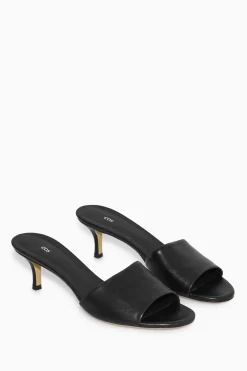 Discount COS LEATHER MULES Czarny