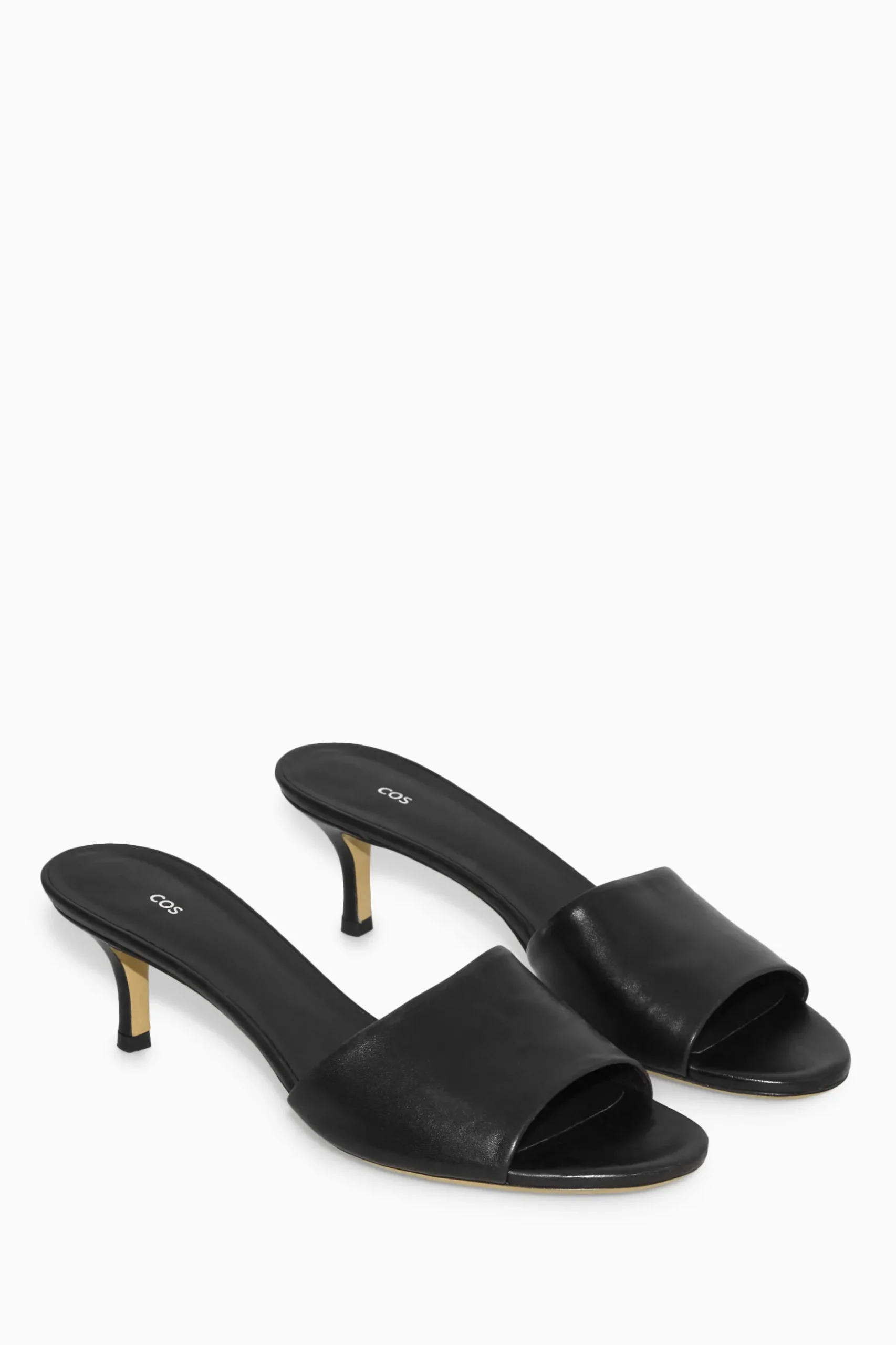Discount COS LEATHER MULES Czarny