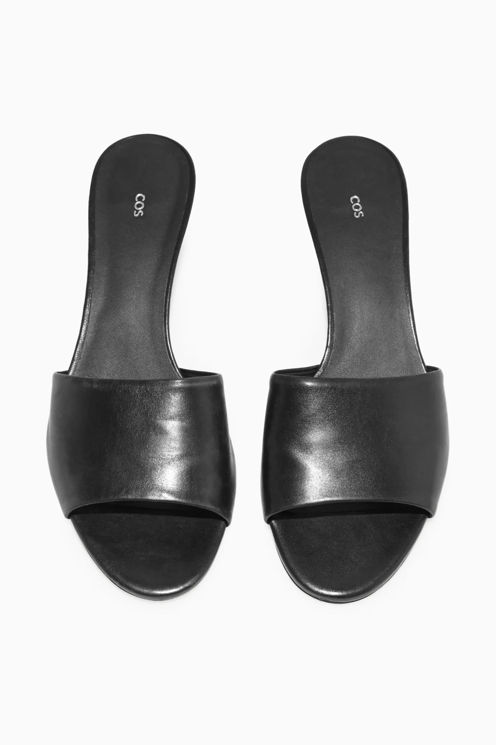 Discount COS LEATHER MULES Czarny