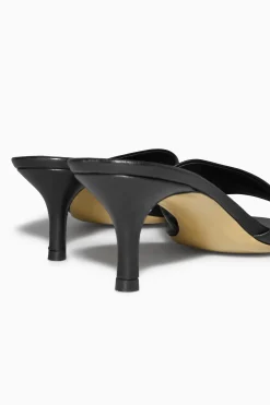 Discount COS LEATHER MULES Czarny