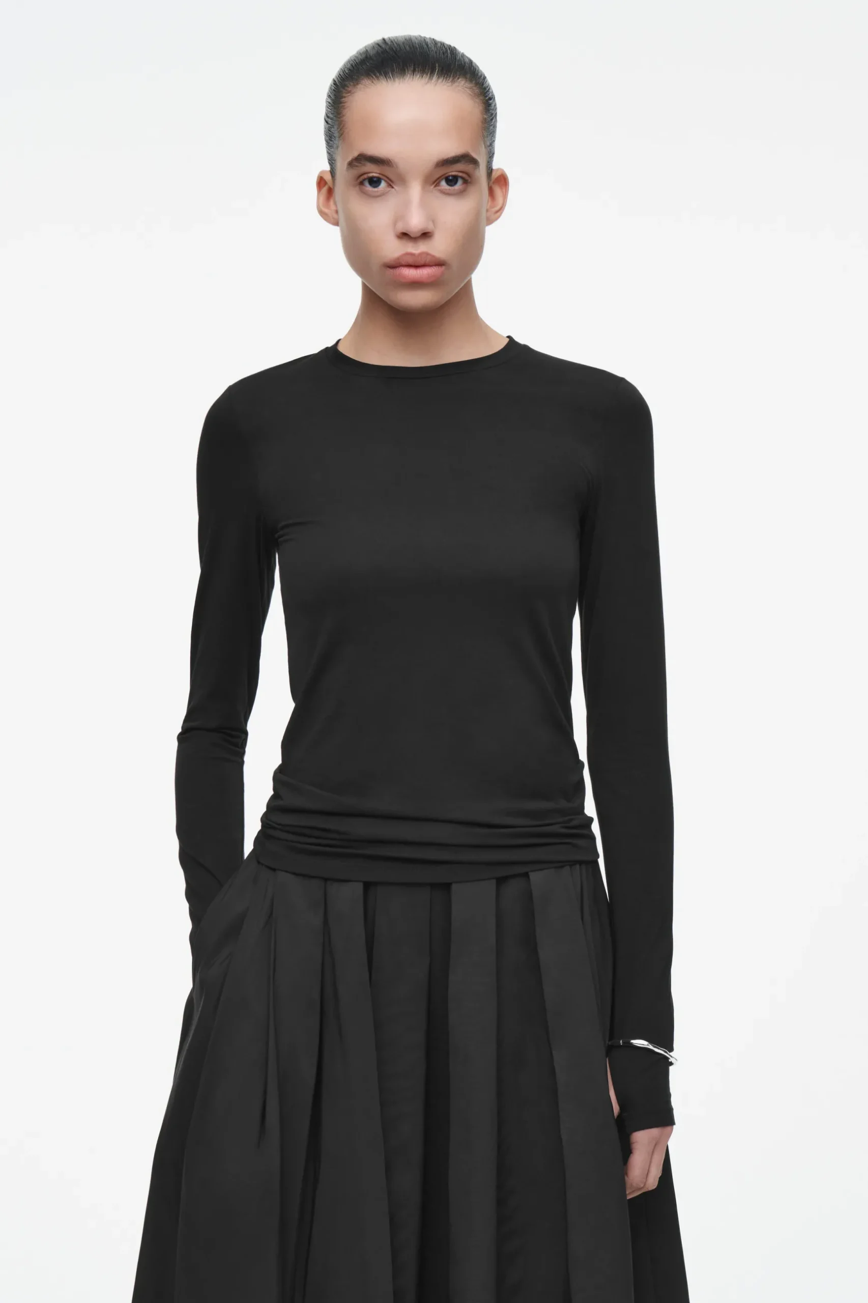 Fashion COS LEKKA BLUZKA Z DŁUGIM RĘKAWEM – SLIM FIT