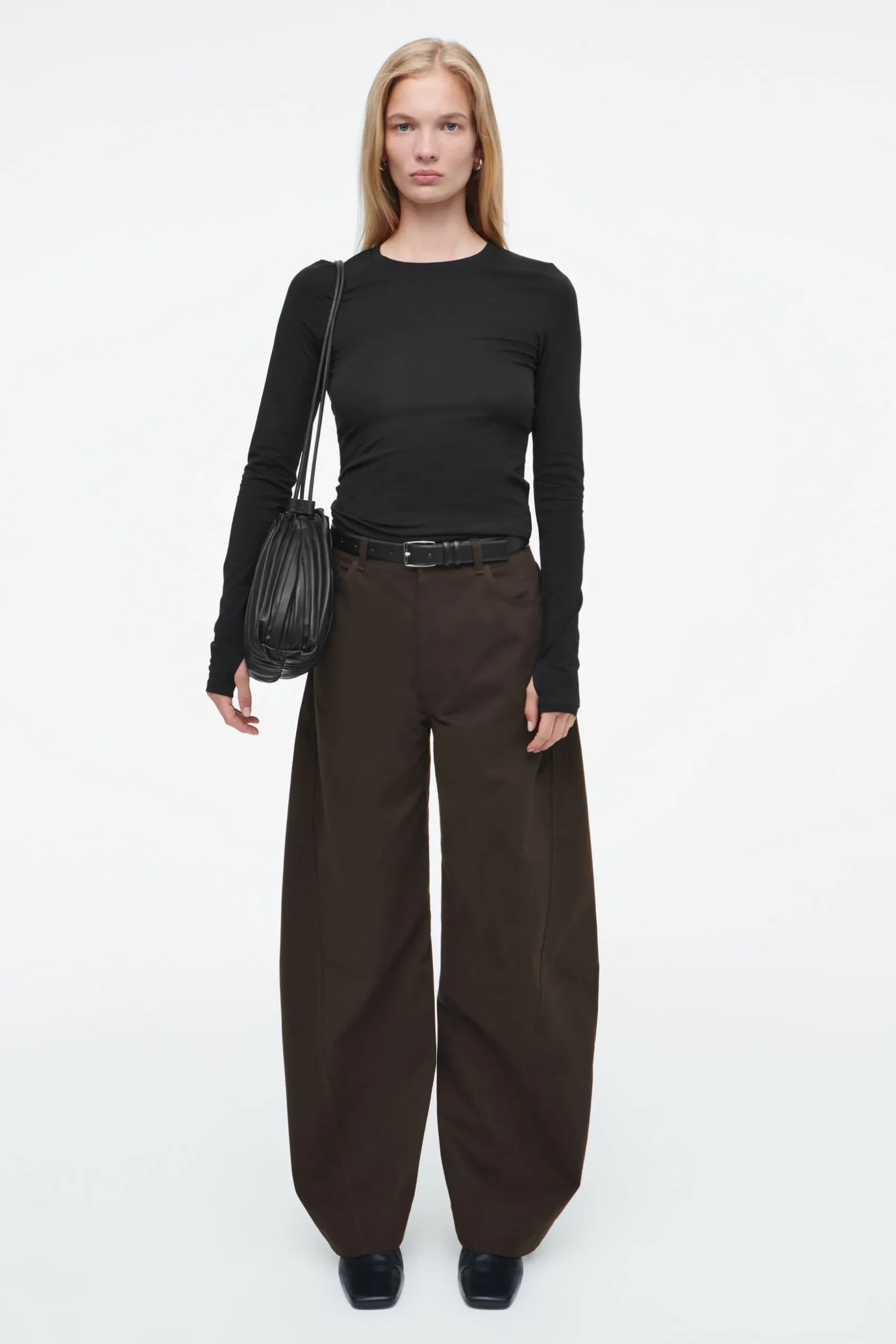 Fashion COS LEKKA BLUZKA Z DŁUGIM RĘKAWEM – SLIM FIT