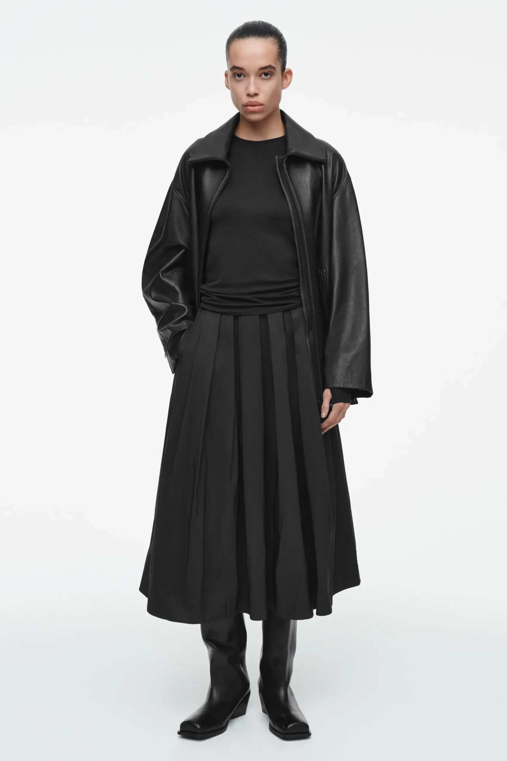 Fashion COS LEKKA BLUZKA Z DŁUGIM RĘKAWEM – SLIM FIT
