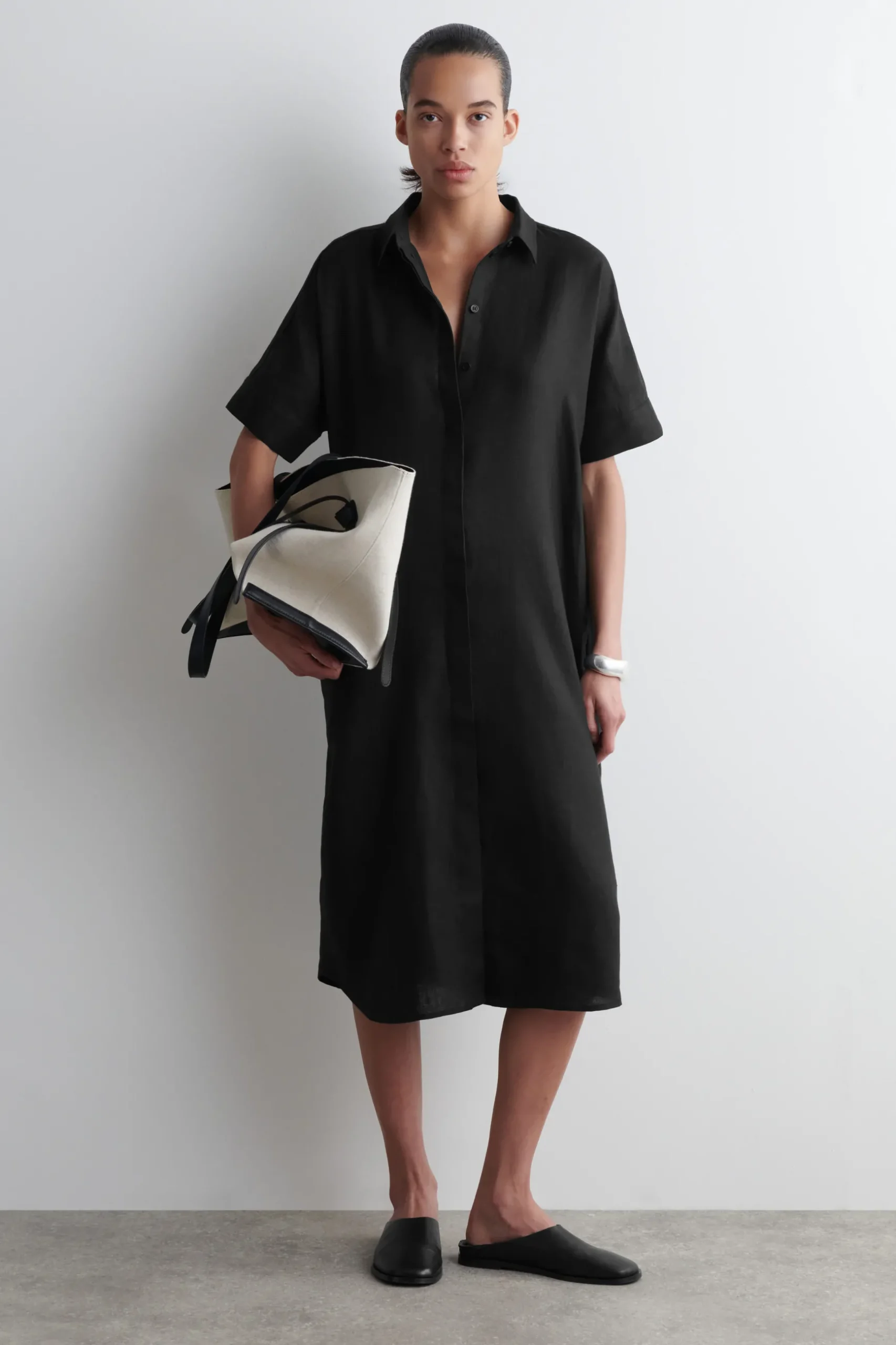 Fashion COS LNIANA SUKIENKA KOSZULOWA O DŁUGOŚCI MIDI