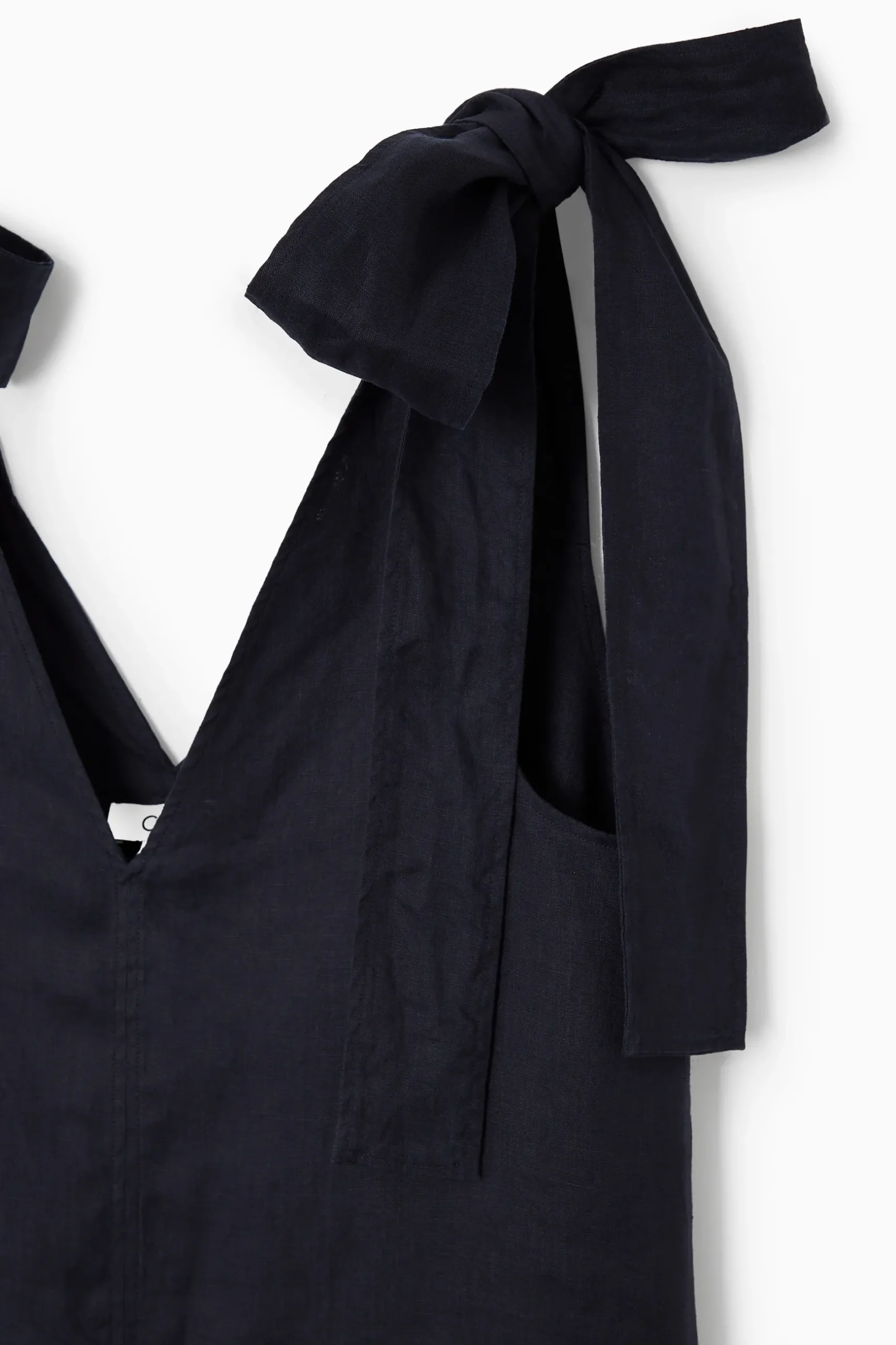 Fashion COS LNIANA SUKIENKA MIDI Z WIĄZANYMI RAMIĄCZKAMI
