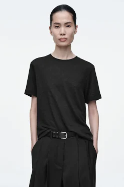 Online COS LNIANY T-SHIRT Z OKRĄGŁYM DEKOLTEM