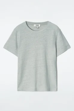Best COS LNIANY T-SHIRT Z OKRĄGŁYM DEKOLTEM
