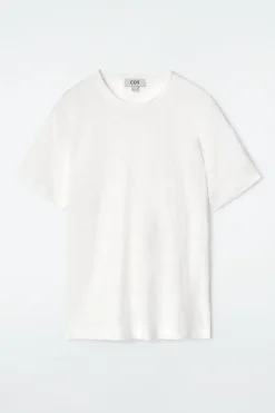 Fashion COS LNIANY T-SHIRT Z OKRĄGŁYM DEKOLTEM